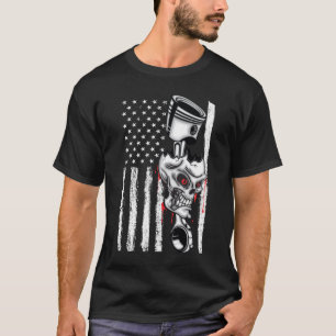 Camiseta Coche muscular de pistón de la bandera americana 6