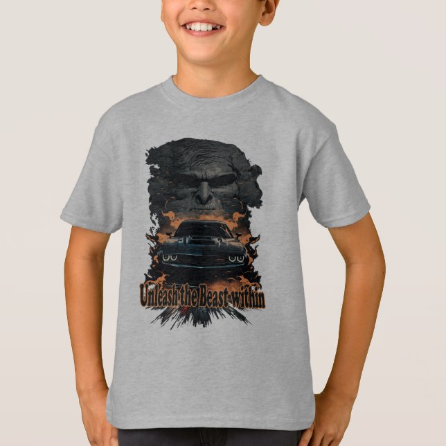 Camiseta Coche muscular, desencadena la bestia (Anverso)