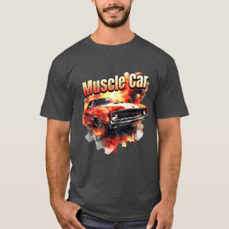 Camiseta Coche muscular en llamas amigos