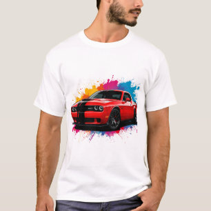 Camiseta Coche muscular rojo vibrante