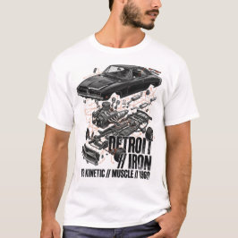 Camiseta Coche muscular V8 explotado calle de Detroit