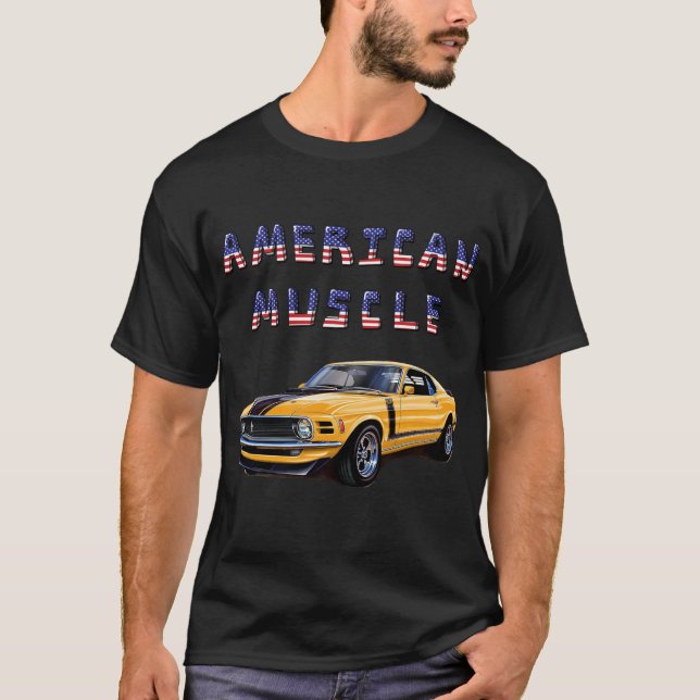 Camiseta Coche músculo americano clásico amarillo