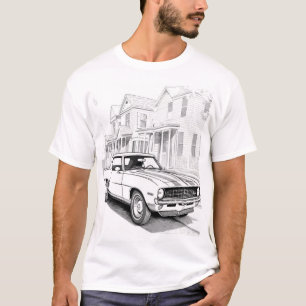 Camiseta Coche músculo clásico de arte de línea