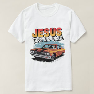 Camiseta Coche Musculoso Antiguo 'Jesús Toma el Volante'