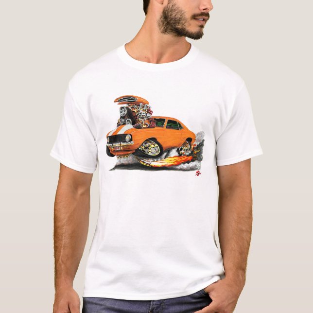 Camiseta Coche Naranja-Blanco 1969 de Camaro SS (Anverso)