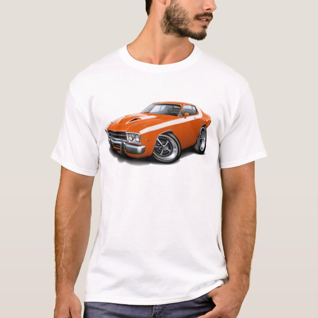 Camiseta Coche Naranja-Blanco 1973-74 del Roadrunner (Anverso)