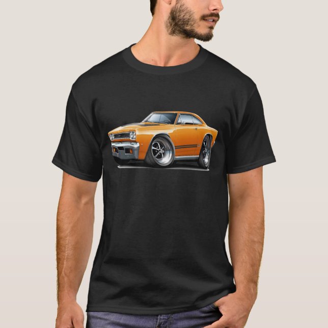Camiseta Coche Naranja-Negro 1968 de Plymouth GTX (Anverso)
