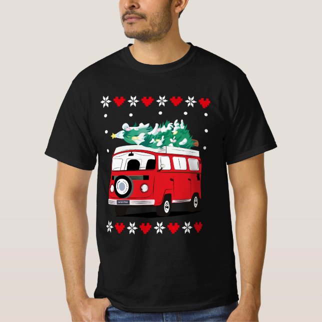 Camiseta coche navideño divertido (Anverso)