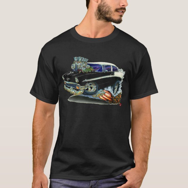 Camiseta Coche negro 1956 de Chevy Belair (Anverso)