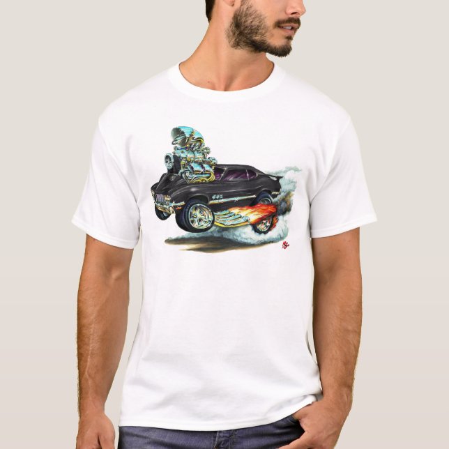 Camiseta Coche negro 1970-72 del machete 442 de Oldsmobile (Anverso)