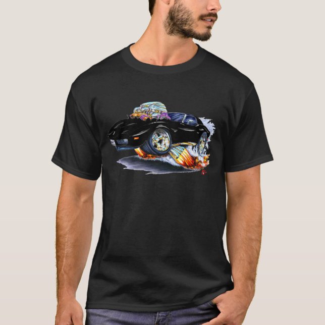 Camiseta Coche negro 1973-76 del Corvette (Anverso)