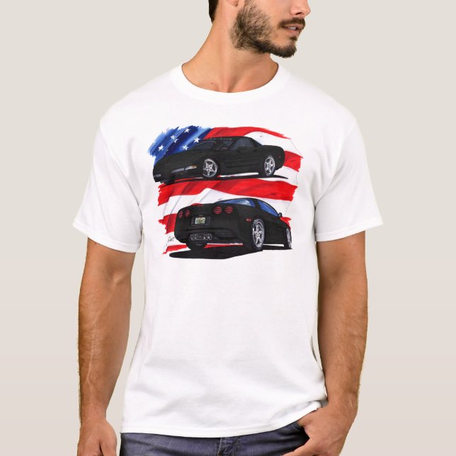 Camiseta Coche negro 1998-04 del Corvette (Anverso)