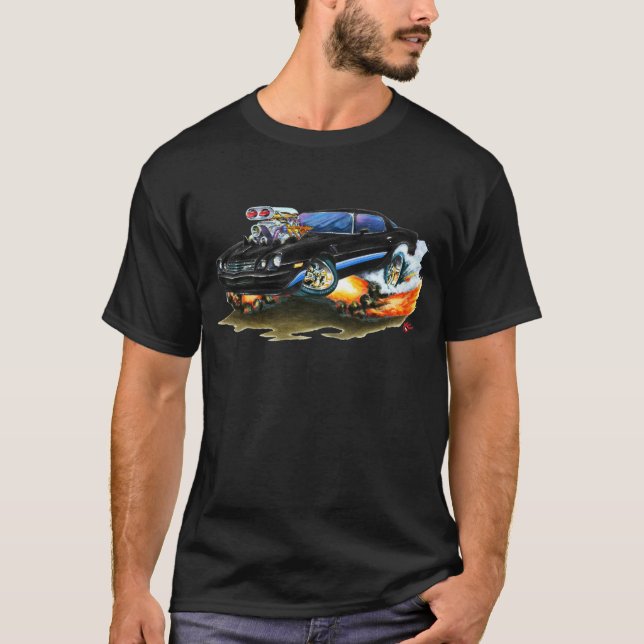 Camiseta Coche Negro-Azul 1979-81 de Camaro Z28 (Anverso)