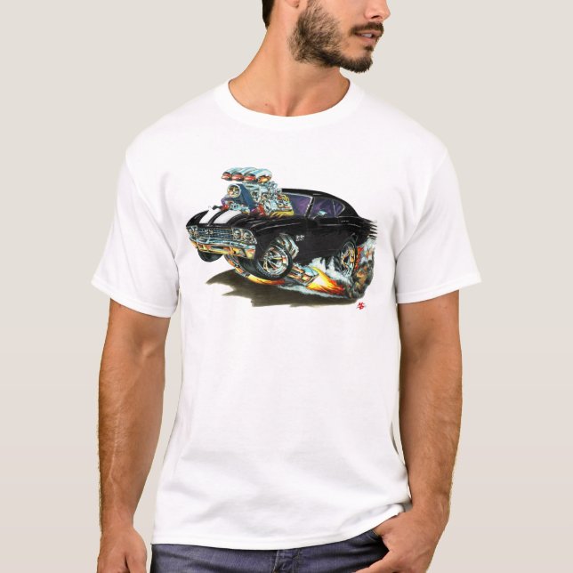 Camiseta Coche Negro-Blanco 1968-69 de Chevelle (Anverso)