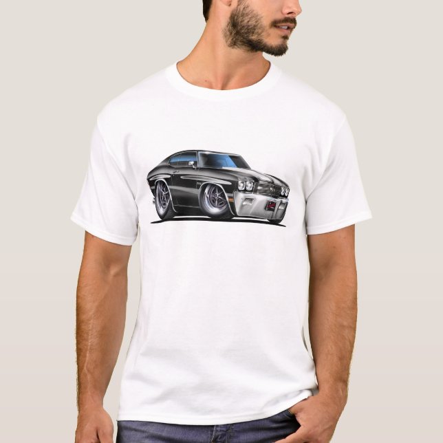 Camiseta Coche Negro-Blanco 1970 de Chevelle (Anverso)