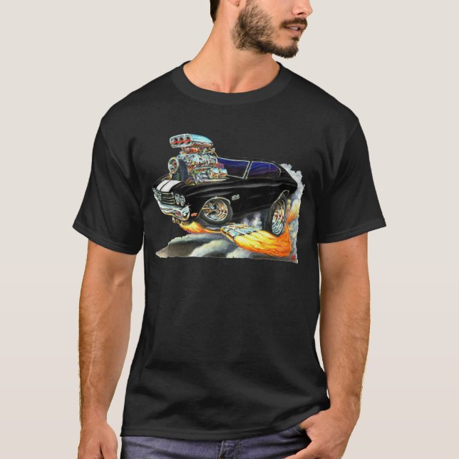 Camiseta Coche Negro-Blanco 1970 de Chevelle (Anverso)