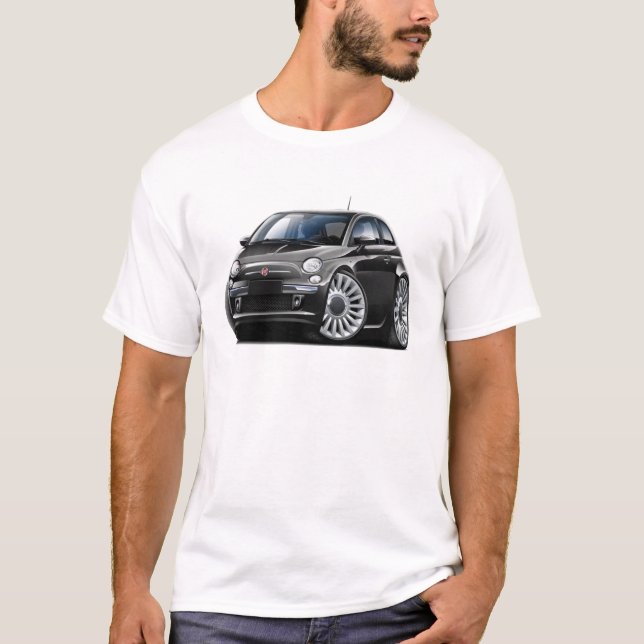 Camiseta Coche negro de Fiat 500 (Anverso)