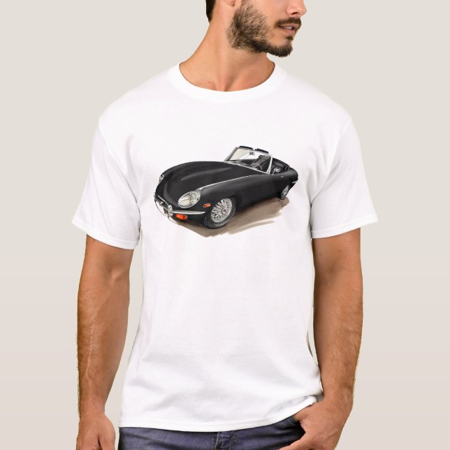 Camiseta Coche negro de Jaguar XKE (Anverso)