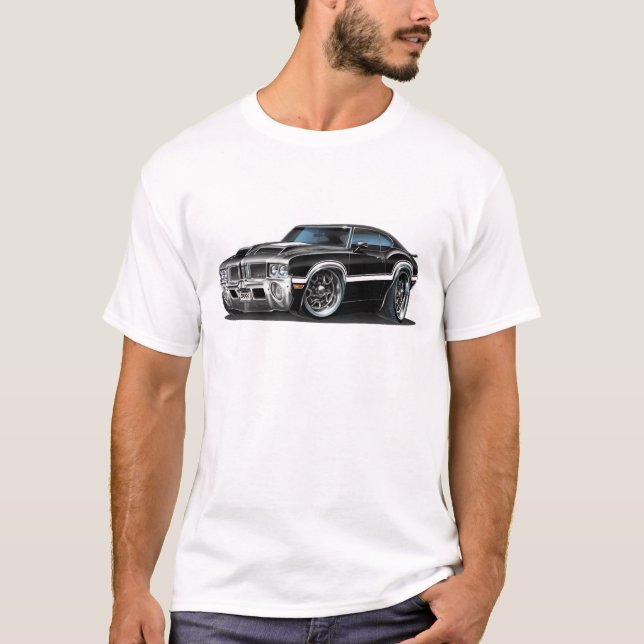 Camiseta Coche negro del machete 442 de Olds (Anverso)