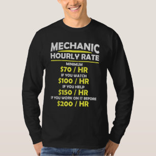 Camiseta Coche O Camión Mecánico Tasas De Trabajo Por Horas