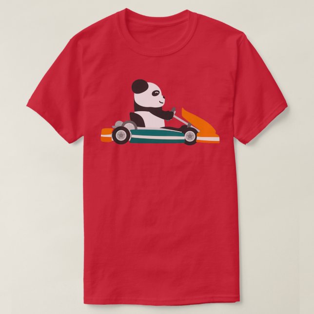 Camiseta Coche panda de gokart panda de carreras panda bear (Diseño del anverso)