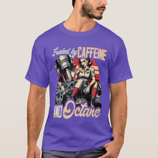 Camiseta Coche Petrolhead propulsado por cafeína y octanaje
