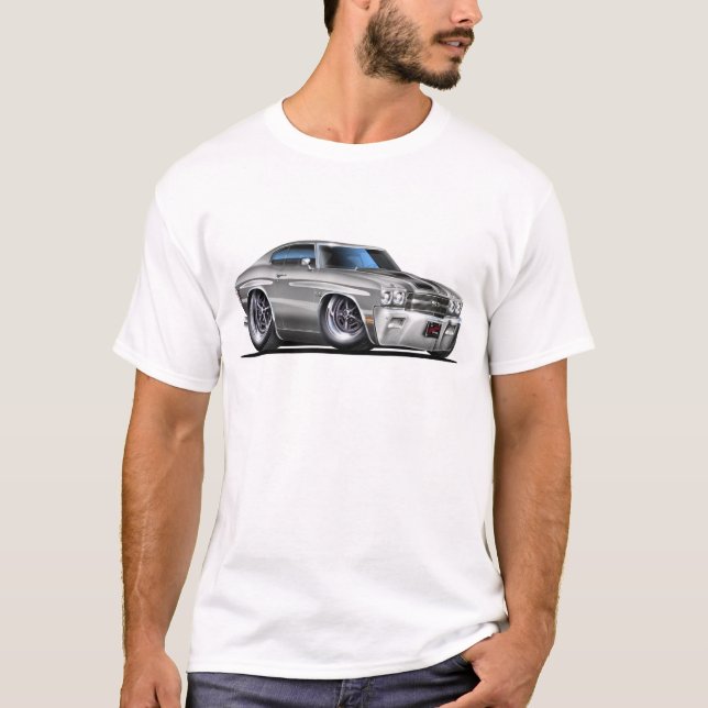 Camiseta Coche Plata-Negro 1970 de Chevelle (Anverso)