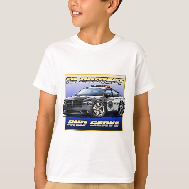 Camiseta Coche policía 1 del cargador de 2014 Dodge (Anverso)
