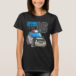 Camiseta Coche policial 16º cumpleaños 16 policía de policí
