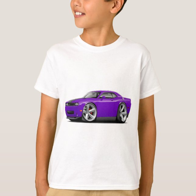 Camiseta Coche Púrpura-Negro del desafiador SRT8 (Anverso)