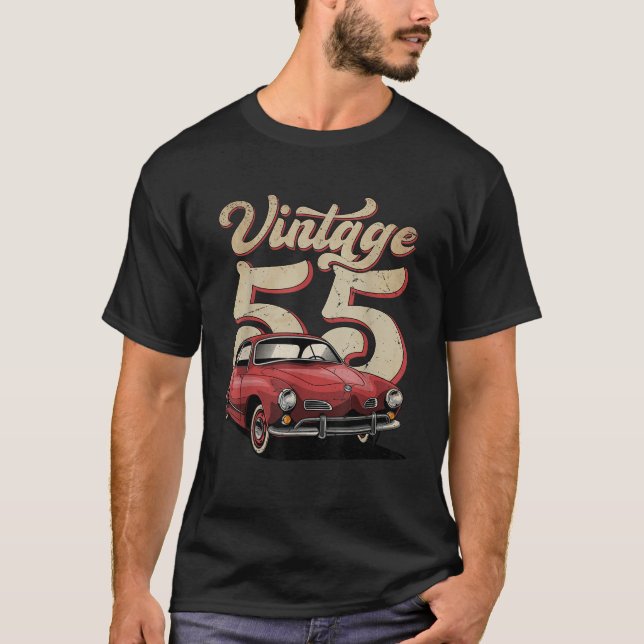 Camiseta Coche retro 1955 Chevys Bel Air Graphic Tees Men V (Anverso)