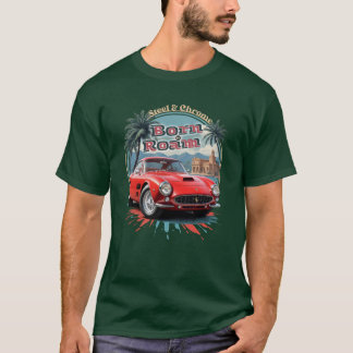 Camiseta Coche Retro Red Sports en Ilustracion circular