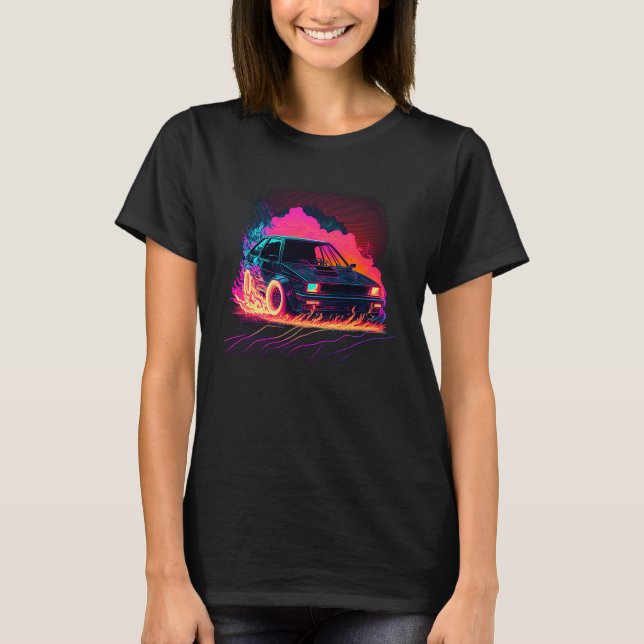 Camiseta Coche retro Vaporwave (Anverso)