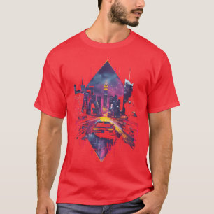 Camiseta Coche Retro Vaporwave Ciudad Synthwave 80s 90s reg