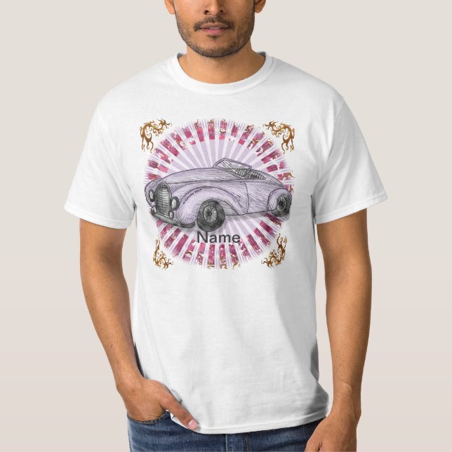 Camiseta Coche Roadster Morado (Anverso)