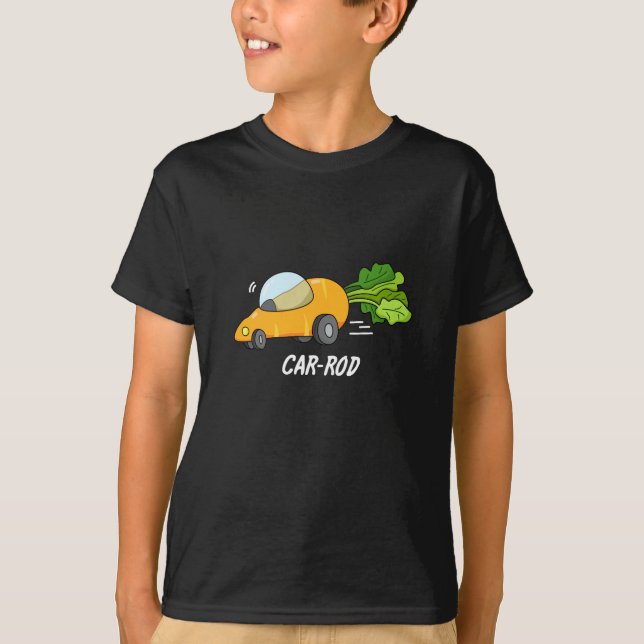 Camiseta Coche-rod Funny Carrot Pun Dark BG (Anverso)