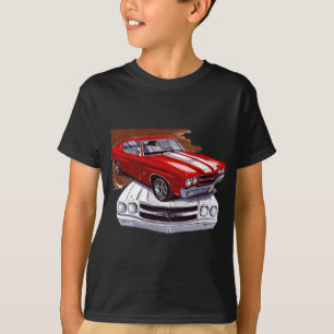 Camiseta Coche Rojo-Blanco 1970 de Chevelle