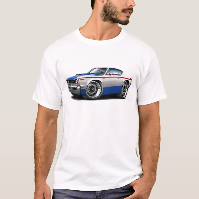 Camiseta Coche Rojo-Blanco-Azul 1970 de la máquina rebelde (Anverso)