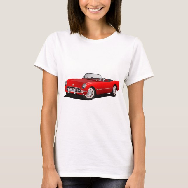 Camiseta coche rojo clásico (Anverso)