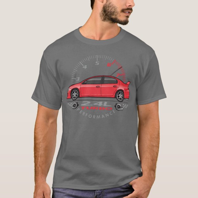Camiseta Coche rojo divertido de rendimiento (Anverso)
