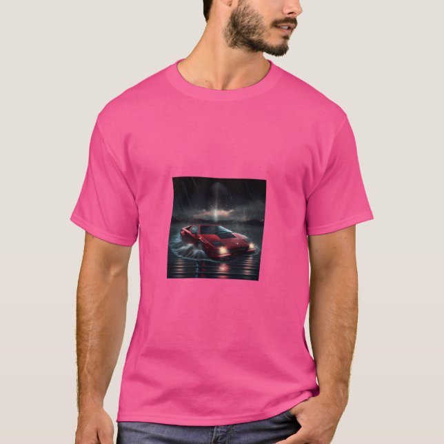 Camiseta Coche Rojo En El Mar (Anverso)