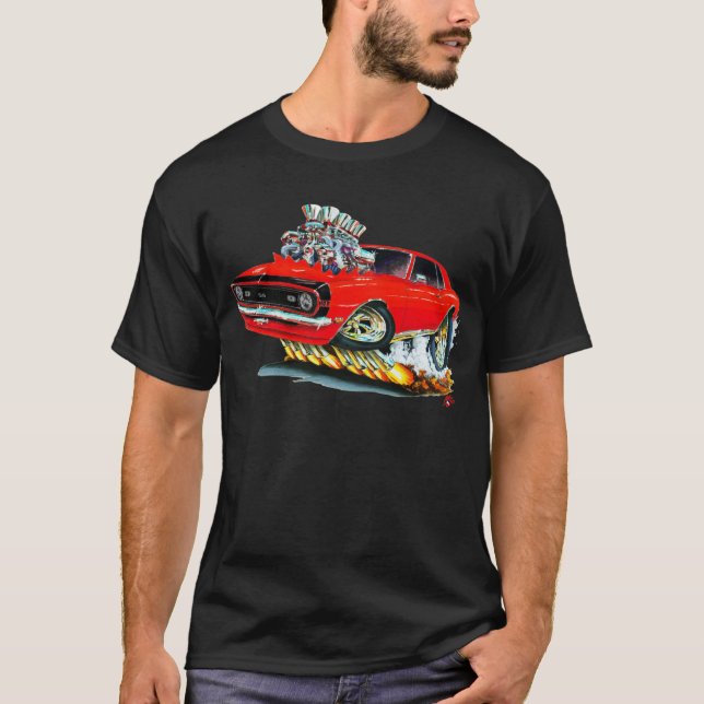 Camiseta Coche Rojo-Negro 1968 de Camaro SS (Anverso)