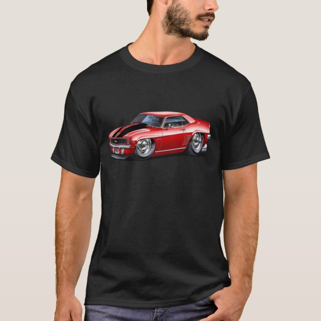 Camiseta Coche Rojo-Negro 1969 de Camaro (Anverso)