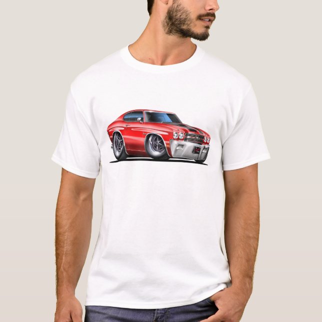 Camiseta Coche Rojo-Negro 1970 de Chevelle (Anverso)