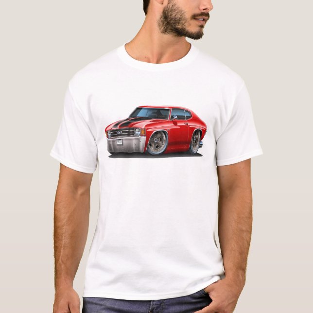 Camiseta Coche Rojo-Negro 1971-72 de Chevelle (Anverso)