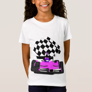 Camiseta Coche rosa de raza con bandera verificada