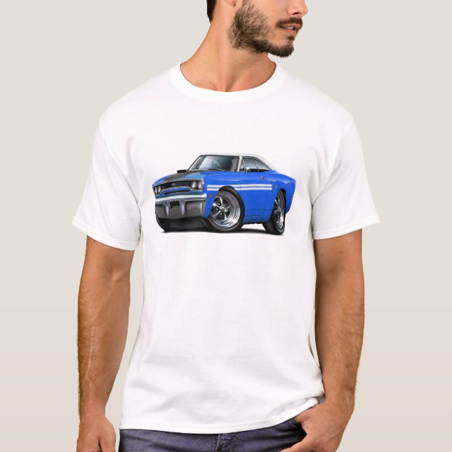 Camiseta Coche superior Azul-Blanco 1970 de Plymouth GTX (Anverso)