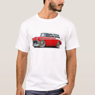 Camiseta Coche superior Rojo-Blanco 1956 del nómada