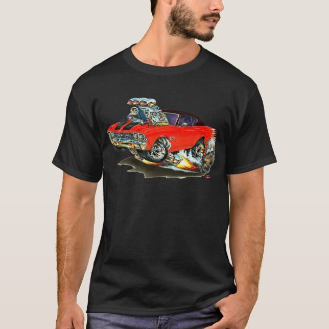 Camiseta Coche superior Rojo-Negro 1968-69 de Chevelle (Anverso)