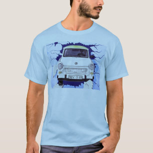 Camiseta Coche trabante, azul claro, muro de Berlín
